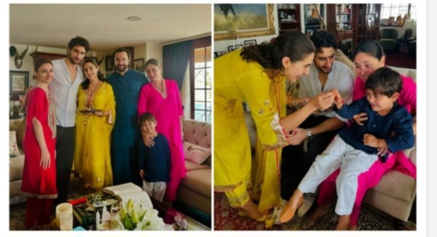 Jeh can't stop grinning as Sara Ali Khan ties him rakhi: Kareena Kapoor, Saif Ali Khan, Ibrahim celebrate Raksha Bandhan