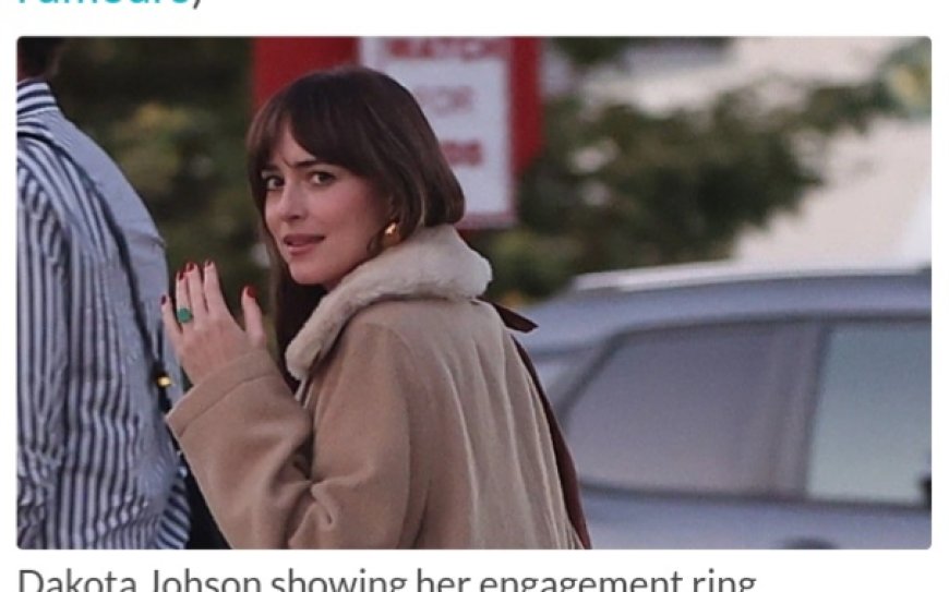 Dakota Johnson flashes engagement ring to dispel rumours of split with Chris Martin. See pi